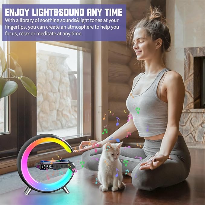 Smart LED Night Light, Wireless Charger, Phone Wireless Charging Dock, Table
