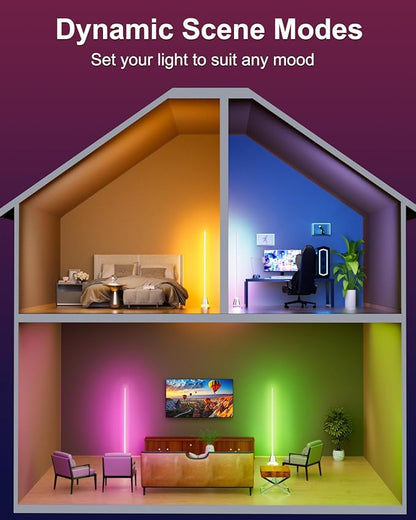 Keepsmile Smart RGB LED Corner Floor Lamp, Bright Standing Lamps