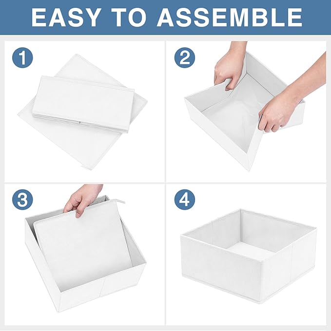 Criusia Drawer Organizer Clothes, 24 Pack Dresser Organizer Bins
