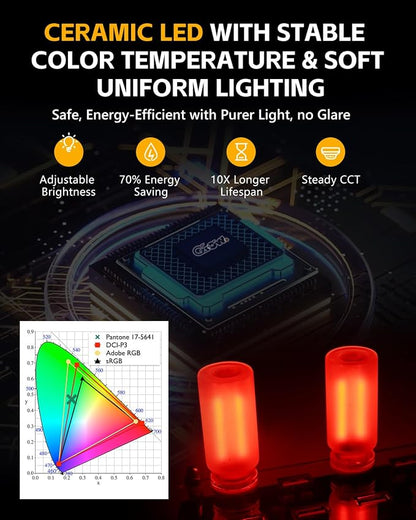 2PCS USB Car Lights, Touch Adjustment Lights, Plug in USB Vehicle Interior Ambient Light, Mini LED Retro Bulb Frosted Glass Night Light for Car, Camping, Holiday Decoration, Party, Bedroom (Red)