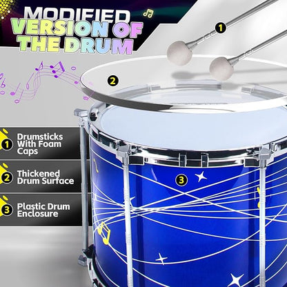 Kids Drum Sets for 2-5, Toddler Drum Set Ages 1-3, Junior Mini Jazz Full Size Small Band Rock Drums Making Kit Toys Percussion Musical Instrument Rhythm Beat Play Sets for Toddlers Boys Girls
