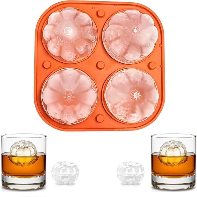 Orange 3D Pumpkin Ice Cube Tray