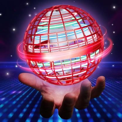 2025 Flying Orb Ball - AI Cool Novelty Gift Galaxy Boomerang Hand Drone Magic Floating Orbit Hover Mini Outdoor Fidget Toy for Boys Girls Teens Kids, Red