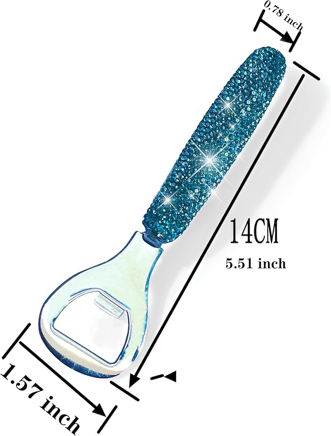 Handcrafted Blue Crystal Bling Beer Opener – Sparkle Diamond Bottle Openers