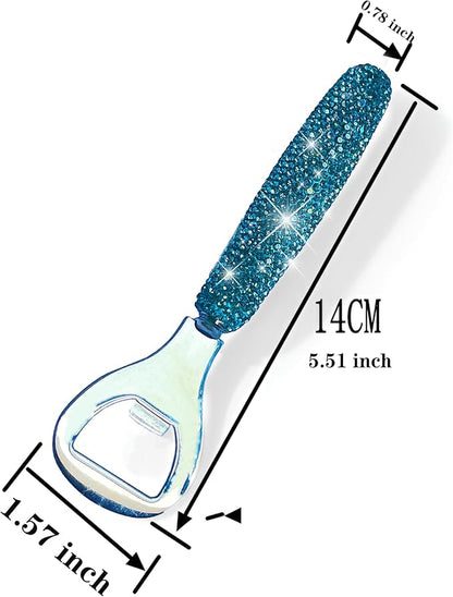 Handcrafted Blue Crystal Bling Beer Opener – Sparkle Diamond Bottle Openers