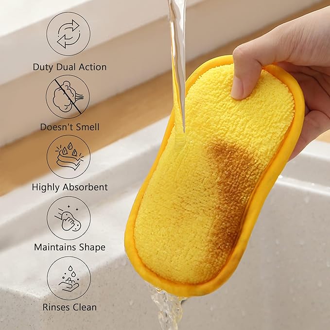 Multipurpose Kitchen Scrub Sponges, Heavy Duty Cleaning Non-Scratch Scrub Sponge