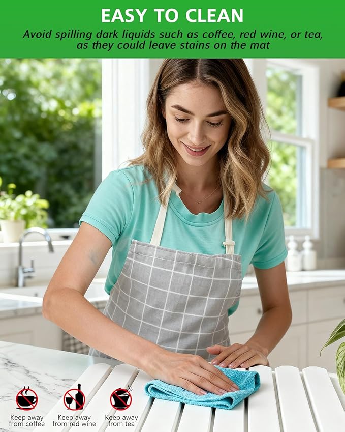 White Stone Drying Mat for Kitchen Counter, Diatomaceous Dish Drying Mat 16x24