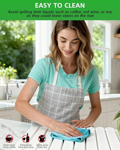 White Stone Drying Mat for Kitchen Counter, Diatomaceous Dish Drying Mat 16x24