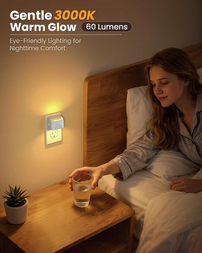 NIORSUN Plug in Night Light, Auto Brightness Sensor Night Light, 3000K Warm