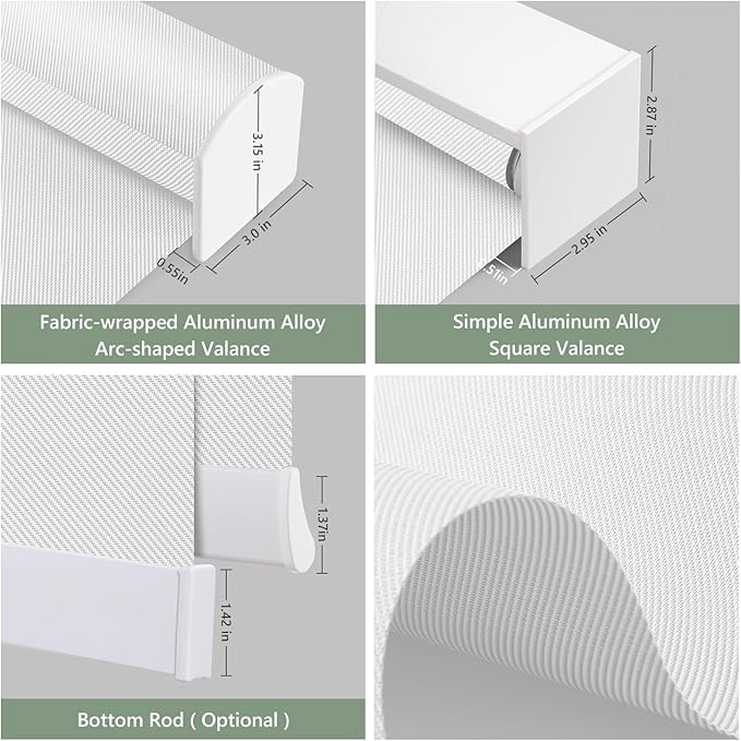 Tipiace Motorized Blinds with Remote Window Roller Shade Wireless Rechargeable