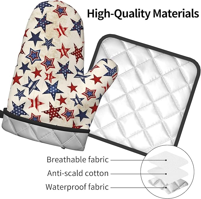 Patriotic Stars Oven Mitts