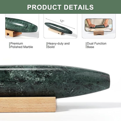 Natural Marble French Rolling Pin, 12 inch Kitchen Baking Tool