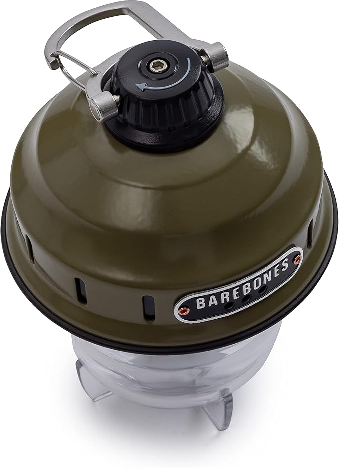 Barebones Beacon Hanging Light ??Olive Drab, Rechargeable LED Camping Lantern with Adjustable Brightness ??Weatherproof Vintage-Style Hanging Lantern for Outdoor Adventures and Year-Round Use