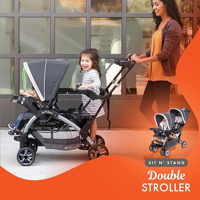 Baby Trend Infant and Toddler Double Stroller & Car Seat Combo, 2 Pc Set, Magnolia - Portable and Lightweight Stroller Duo and Car Seat Travel System Tandem