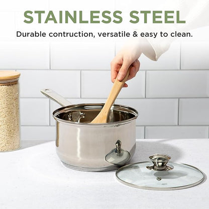 Ecolution Stainless Steel Sauce Pan, Encapsulated Induction Ready Cooking Pot