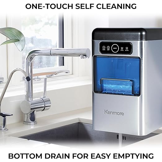 Kenmore Countertop Ice Maker Nugget Machine – Portable Self-Cleaning Máquina de