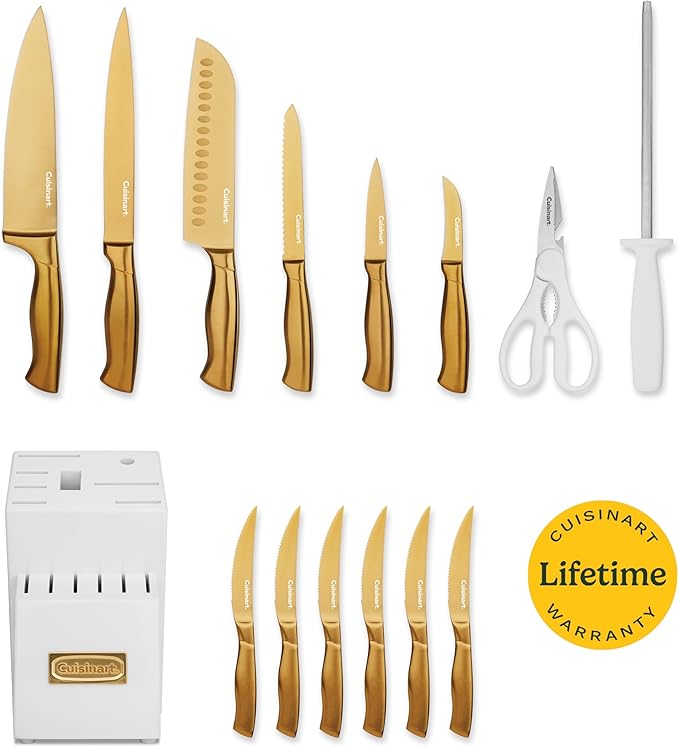 Cuisinart Professional Block Knife Set, Lightweight, Stainless Steel, Durable &