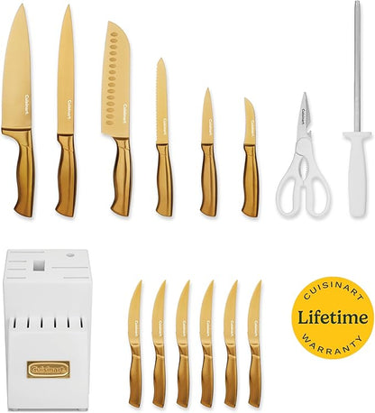 Cuisinart Professional Block Knife Set, Lightweight, Stainless Steel, Durable &