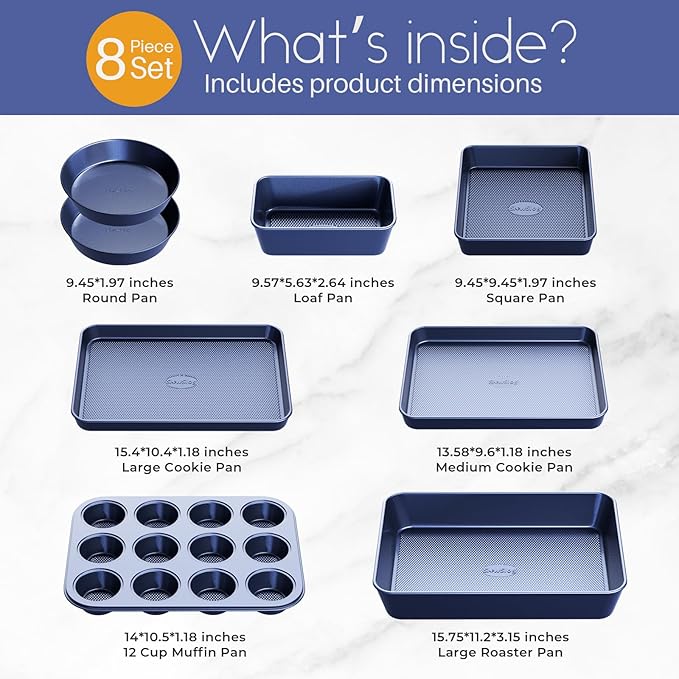 Baking Pans Set 8-Piece Bakeware Sets, Baking Sets
