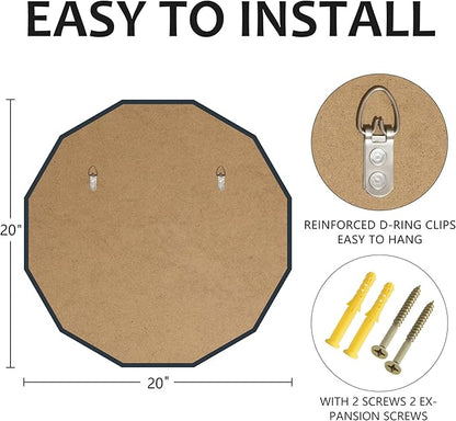 Bathroom Mirrors for Over Sink, Round Frameless Mirrors for Wall, 20x20 Inch