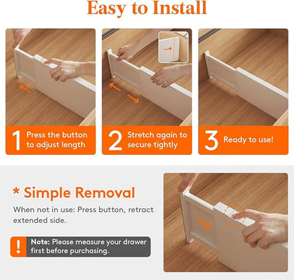 Lifewit 5 Pack 6" High Drawer Dividers 34-56cm/13.5-22" Adjustable Drawer