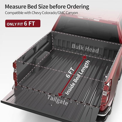 OEDRO Soft Tri-fold Truck Bed Tonneau Cover Compatible with 2015-2022 Chevy Colorado/GMC Canyon with 6.2ft Bed