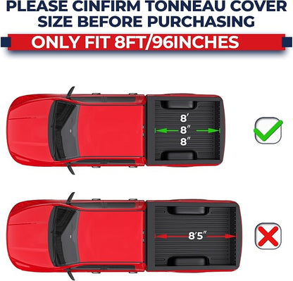 MOSTPLUS Roll-Up Soft Vinyl Truck Bed Tonneau Cover Compatible with 2007-2013 Toyota Tundra Fleetside w/Deckrail System 8 FT 97.6 inch On Top
