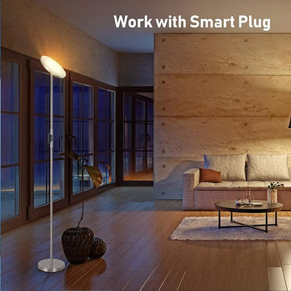Floor Lamp, 30W/2400LM Sky LED Modern Torchiere 3 Color Temperatures Super