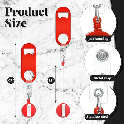 Honoson 8 Pieces Retractable Bottle Opener Bartender Flat Beer Opener