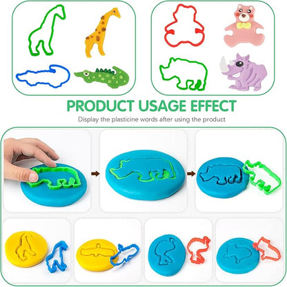36-Piece Dough Tool Set for Kids Ages 3-8 – Includes Animal Cutters, Rolling