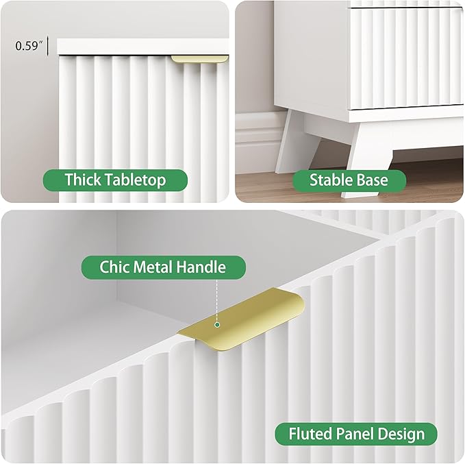 Xixini Fluted Dresser for Bedroom
