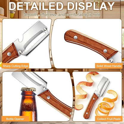 2Pcs Multi-Functional Vegetable Peeler, Zero Snag Wooden Peeler, Zero Snag