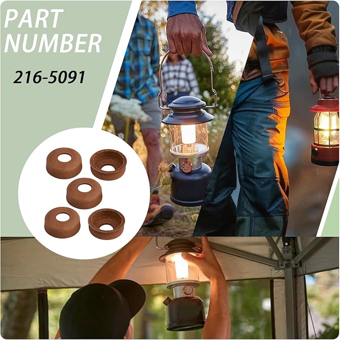 216-5091 Leather Pump Cups(5PCS) Compatible with Coleman lanterns and stoves (Fits for models 220 200 242 425 413 236 237)-Leather Pump Cups diameter is approximately 7/8"