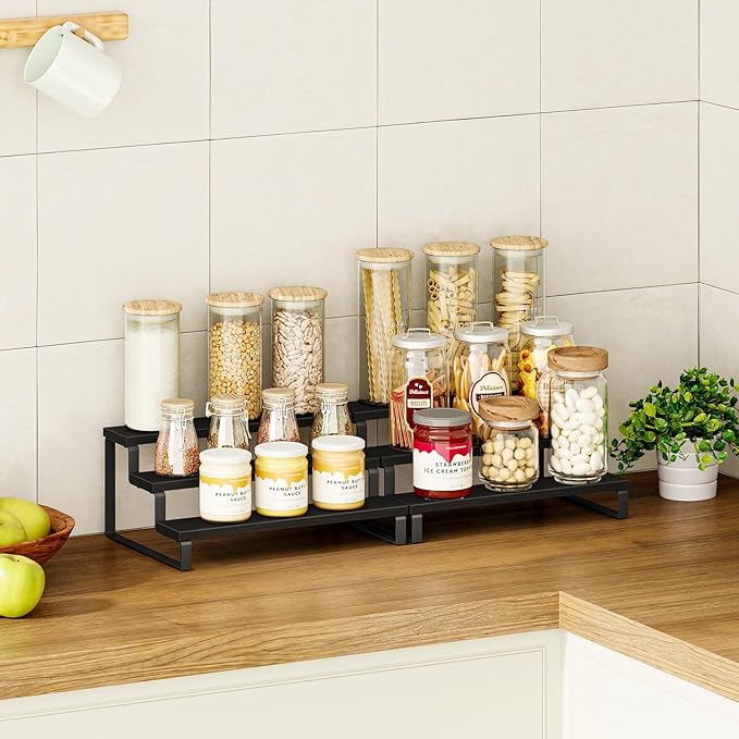 Giikin 3 Tier Spice Rack, Cabinet Organizer Shelf Kitchen Counter Storage
