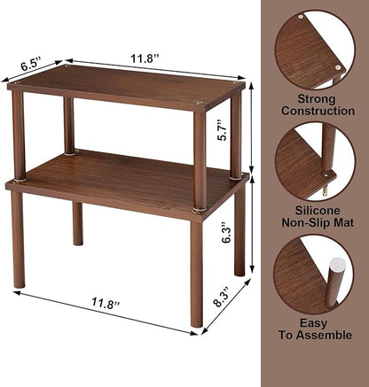 VERTORGAN Cabinet Organizer Shelf, Kitchen Counter Shelves, Bamboo Spice Rack