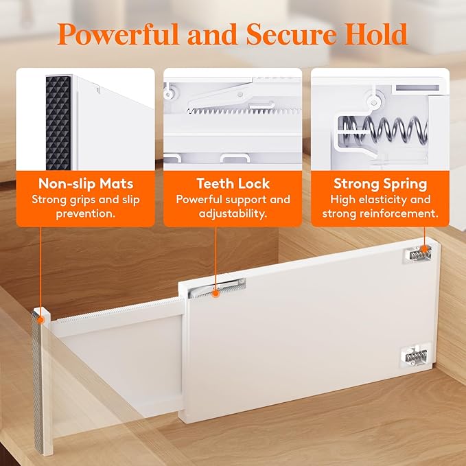 Lifewit 5 Pack 6" High Drawer Dividers 34-56cm/13.5-22" Adjustable Drawer