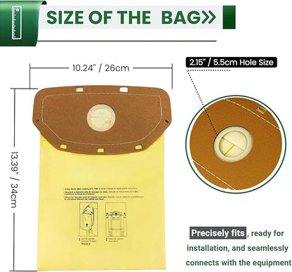 15 Pack AH10232 Sealed Collar Vacuum Bags for Hoover Commercial MPWR 40V Cordless Backpack Vacuum CH93619, CH93600 | Type CB1 Replacement Filter Bag with Leak-Proof Design
