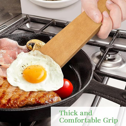 3Pcs Wooden Spatulas, 12inch Long Handle Flat Spatula Set