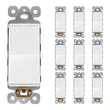 LIDER Minimalist Design Matte Finish Lighted Decorator Switch, Frameless Paddle