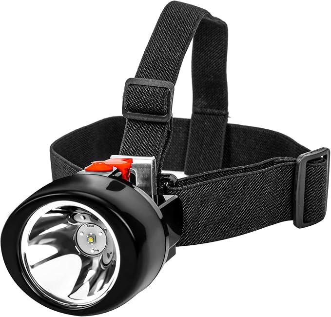 High Power Rechargeable Headlamp with One-Button Control, Long Range LED Miner Headlight, Adjustable Light Modes, Waterproof Head Torch for Camping, Hiking, Caving, Emergency Work Light