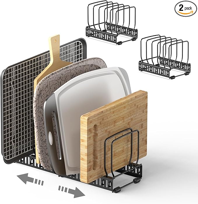 HzTinT 2PACK Cutting Board Organizer, Adjustable Divider Cutting Board Holder