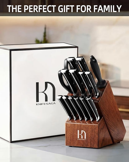 KnifeSaga Knife Set, Enduring Razor-Sharp High Carbon Stainless Steel Chef