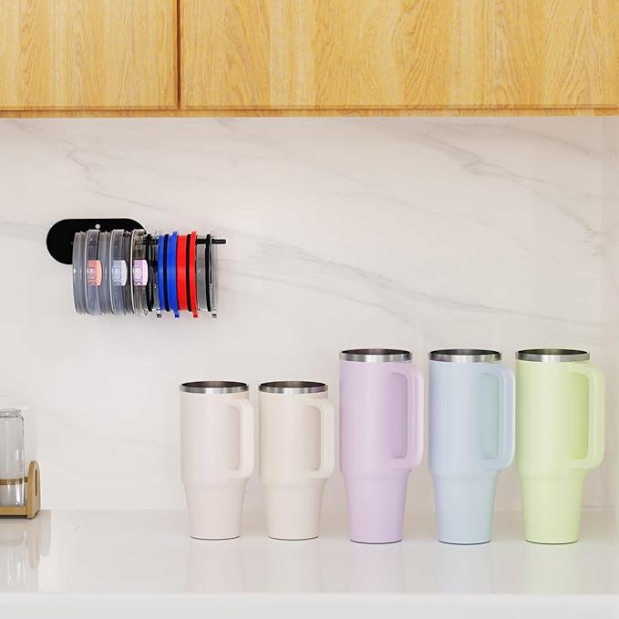 4 Pack Tumbler Lid Organizer, Space Saving Cup Lid Organizer