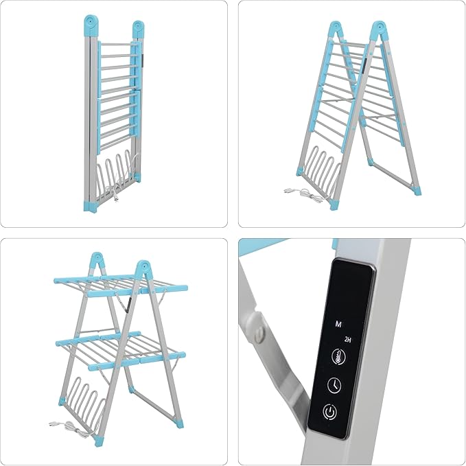 SHARNDY Electric Heated Clothes Drying Rack, Foldable Heated Garment Dryer