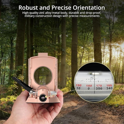 Compass Hiking Survival, IP65 Waterproof Metal Compass with Sighting Clinometer and Carry Bag, Multifunctional, Professional, for Camping Hunting Hiking Navigation