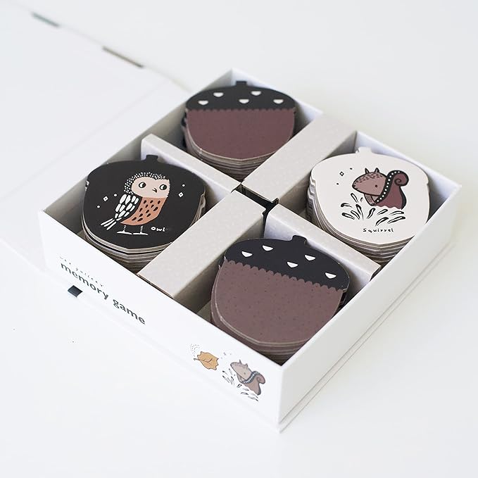 Wee Gallery Memory Game - Woodland Animals and Plants - Brain Building Matching Activity - Animal Recognition, Motor Skills, Creative Play, and Problem Solving for Children