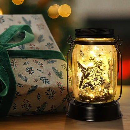 Hummingbird Solar Lantern Outdoor Garden Decor, Gifts for Women Mom Gradma Birthday Gifts, Hanging Solar Light Lawn Ornaments Home Decoration Outside for Yard, Patio,Backyard,Porch, Pathway Torch