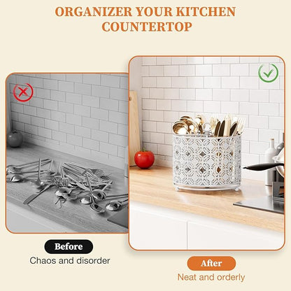 YIUKEA Rotating Utensil Caddy Holder