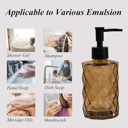 12Oz Small Glass Soap Dispenser