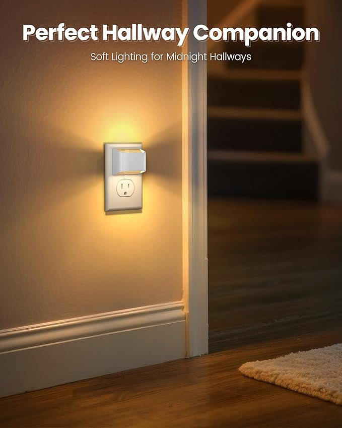 NIORSUN Plug in Night Light, Auto Brightness Sensor Night Light, 3000K Warm